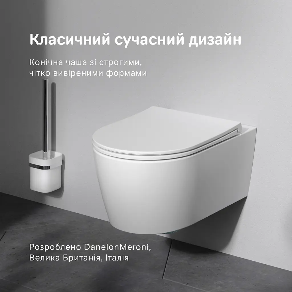 Унітаз підвісний AM.PM Func AquaSpin Rimless з сидінням Soft Close дюропласт white CFA1903SC - фото 2
