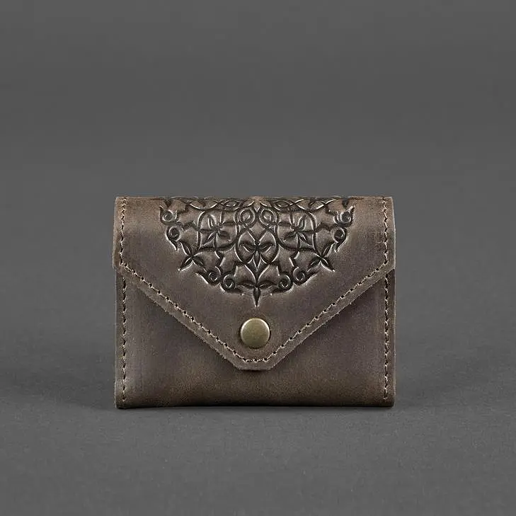 Шкіряний кард-кейс 3.0 темно-коричневий з мандалою - фото 6