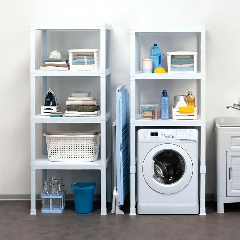 Стелаж пластиковий PIANO 75x60x184h з 3 полицями, білий - фото 4