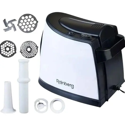 М'ясорубка Rainberg Rb 674 3000 Вт реверс насадка для тіста білий/чорний (Rb 674_1514) - фото 2
