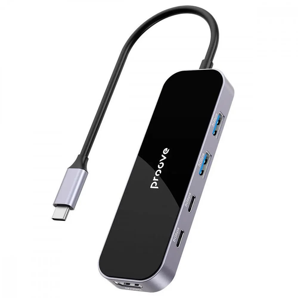 USB-Хаб Type-C-Хаб Proove Shadow (2*USB3.0 + Type-C + PD100W + HDMI) dark gray (HBSW10221205) - фото 3