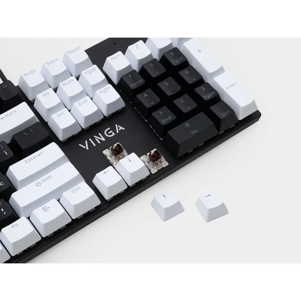 Клавіатура Vinga KBGM-095 LED Brown Switch USB White/Black (KBGM-095BR White/Black) - фото 6