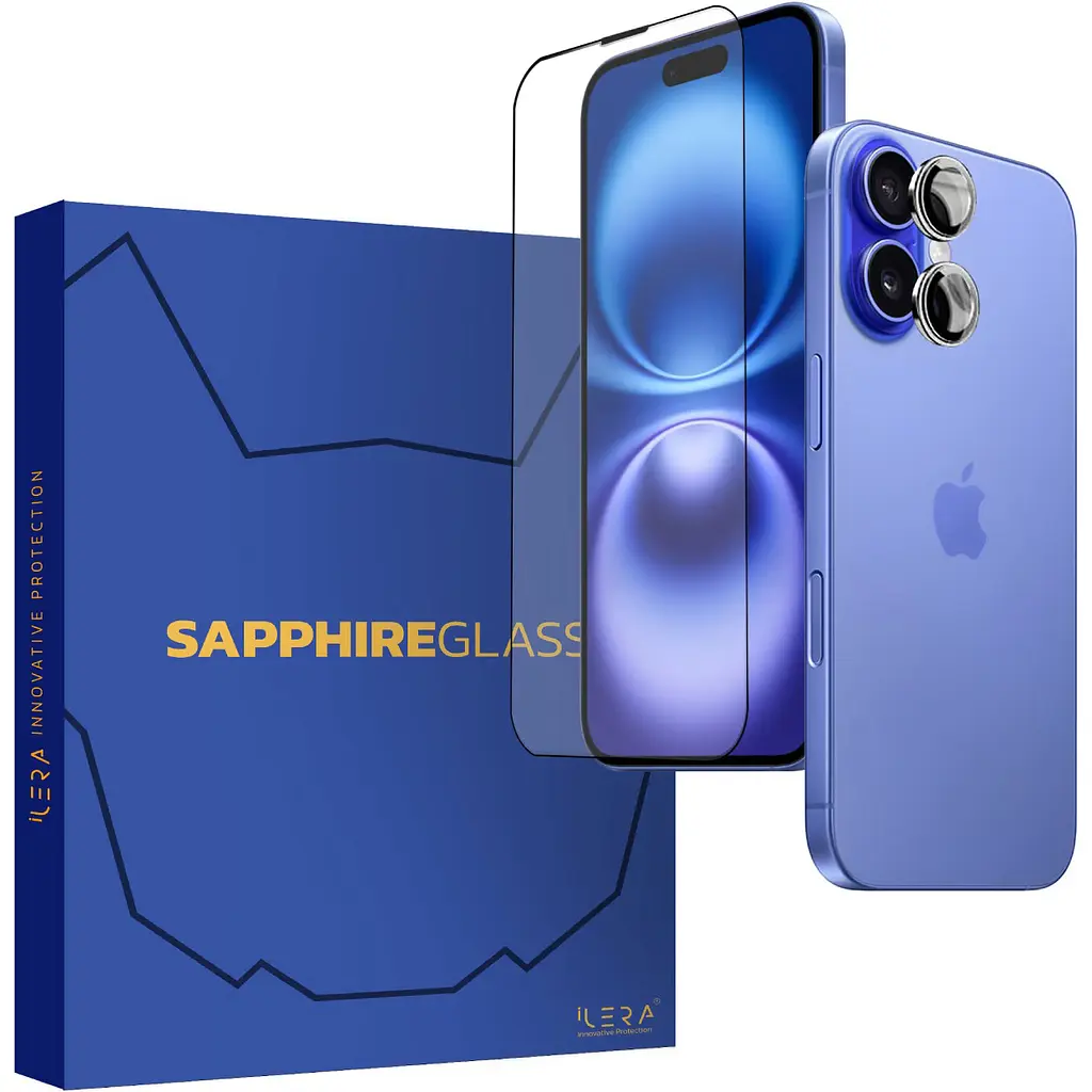 Защитное стекло iLera Sapphire Ultra + Glass для Apple iPhone 16 (iLSPDL+16) [115634] - фото 2