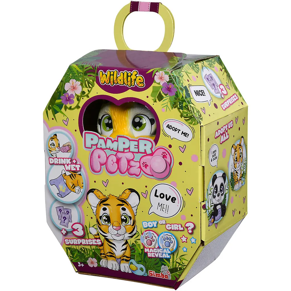 Ігровий набір Simba Pamper Petz Тигреня, що п'є і писає з кольоровою лапкою 3 аксесуарів-сюрпризу (5953575) - фото 3
