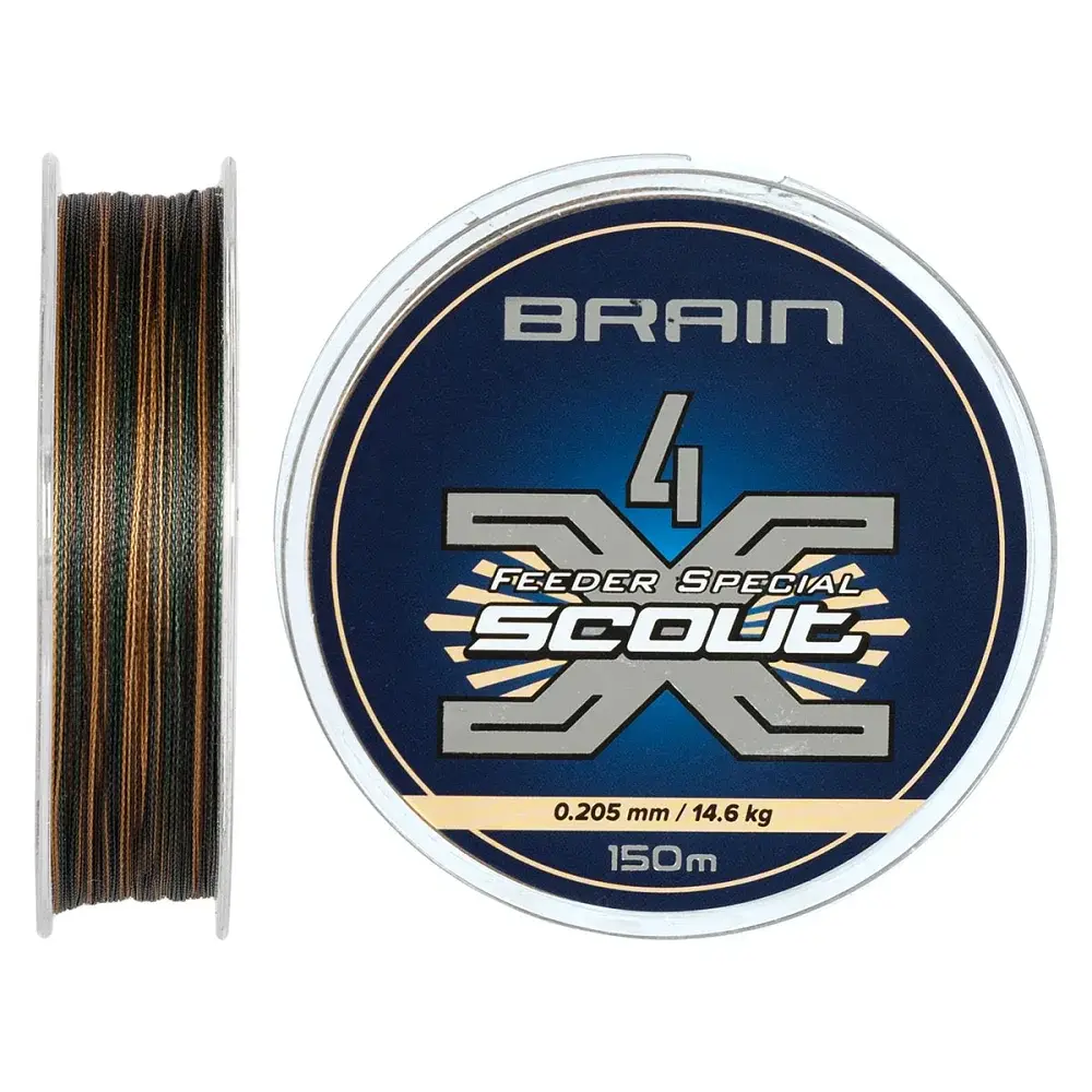 Шнур Brain Scout 4X 150 м (ca мo) 0.205 мм 14.6 кг - фото 1