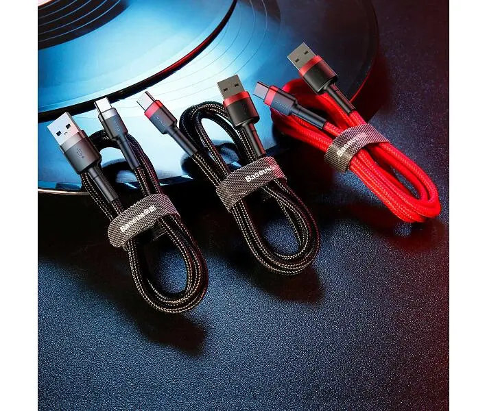 Кабель Baseus Cafule Cable USB for Type-C 3A 1 м Gray/Black (CATKLF-BG1) - фото 9