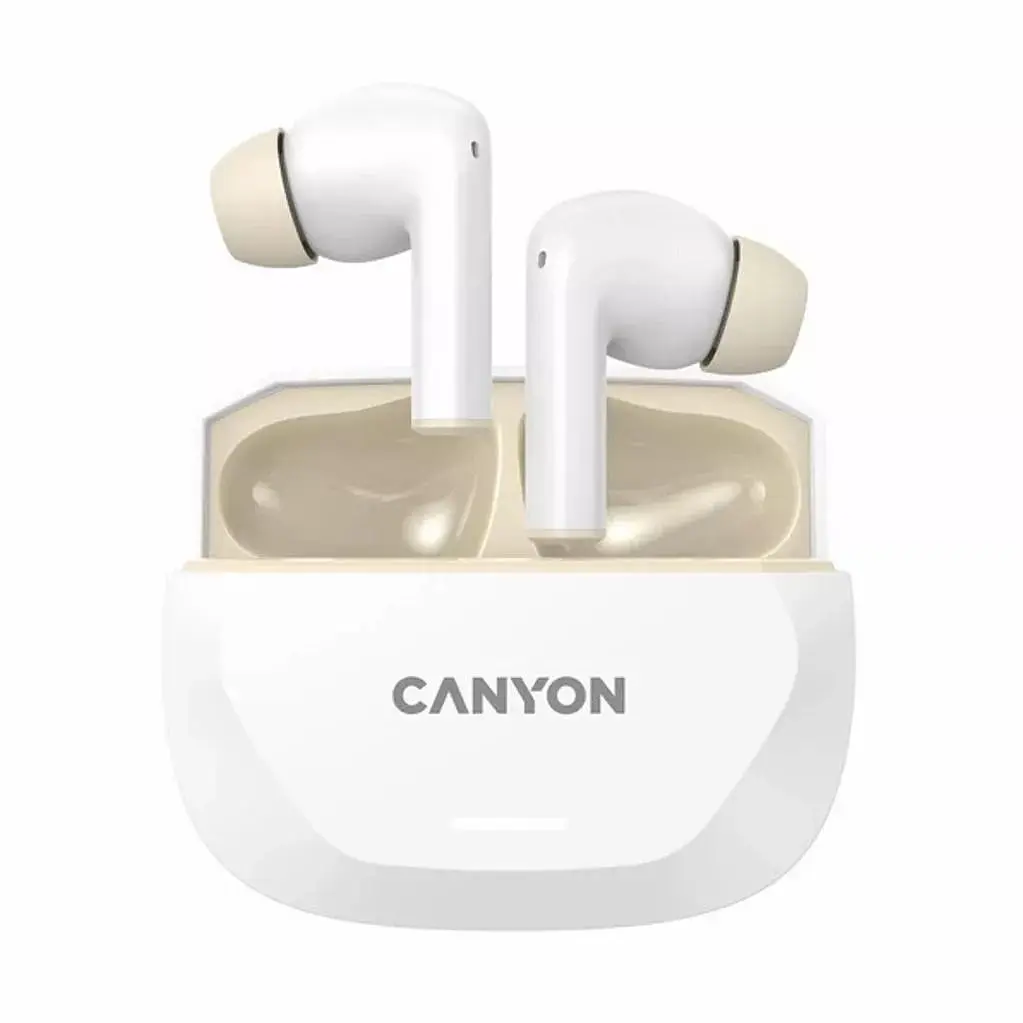 Навушники Canyon Hexagon 7 TWS ANC+ENC із бездротовим заряджанням біло-бежеві (CNS-TWS7WB)