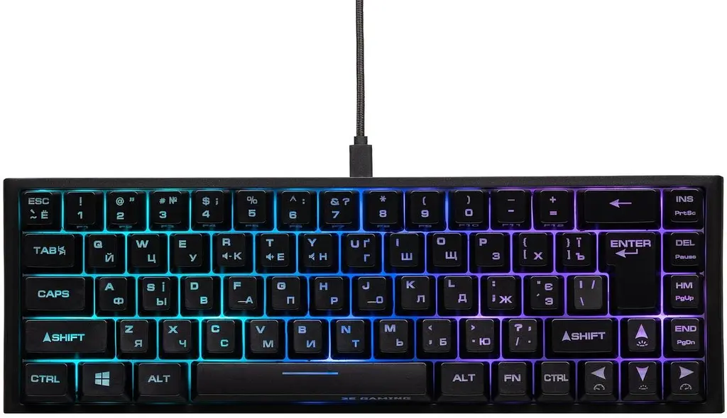 Клавіатура 2E KG350 RGB USB Чорний (2E-KG350UBK) - фото 2