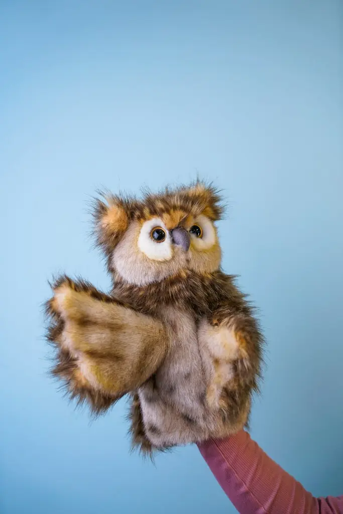М'яка іграшка на руку Hansa Puppet Сова, 34 см (7159) - фото 7