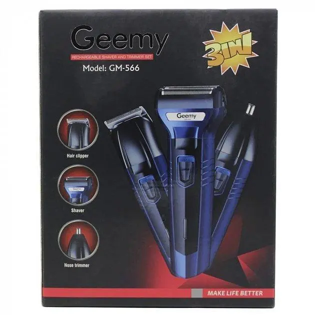 Електробритва Geemy GM-566 3в1 акумуляторна 3W Blue (3_02784) - фото 2