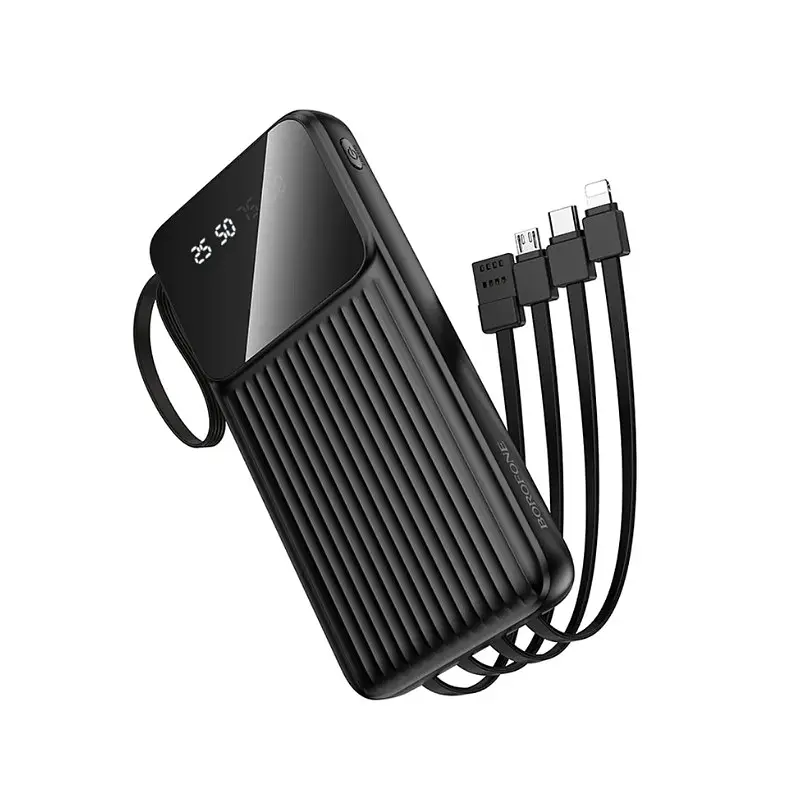 Портативний акумулятор BOROFONE BJ76 Smart power bank вбудовані 4 кабелі 10000mAh чорний