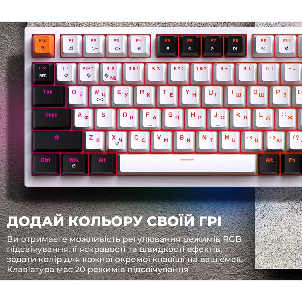 Клавиатура GamePro MK160W Red Switch White [121464] - фото 14