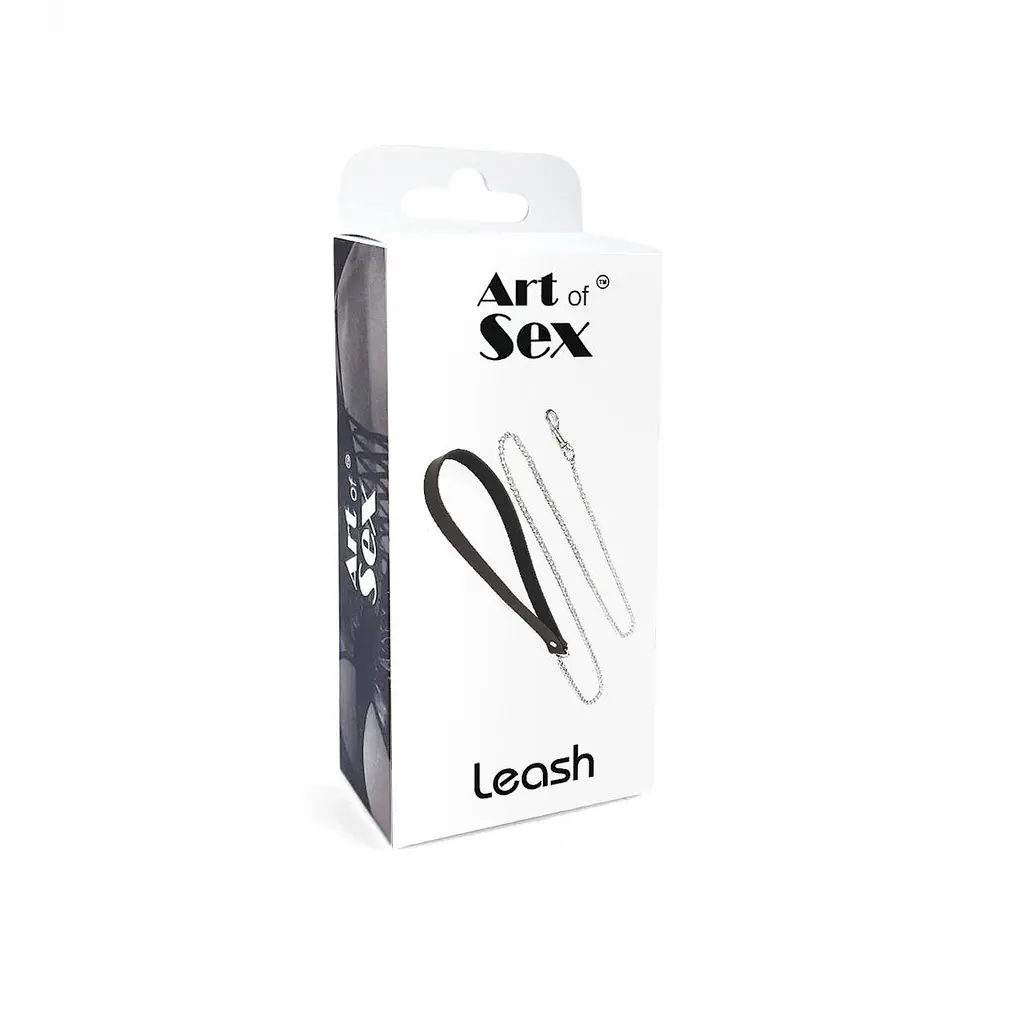Повідець на ланцюжку з натуральної шкіри Art of Sex - Leash - фото 5