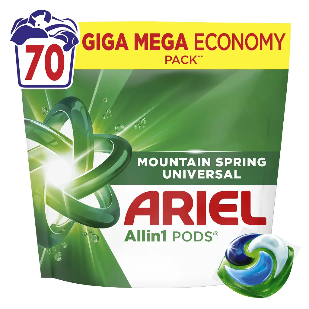 Капсули для прання Ariel Pods All-in-1 Гірське джерело 70 шт. (8700216764193) - фото 3