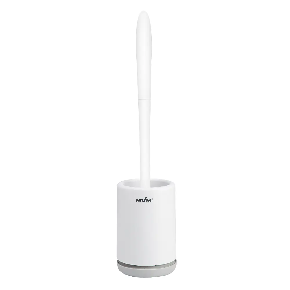 Йоржик для унітазу МВМ My Home підлоговий BP-13, білий з сірим (BP-13 WHITE/GRAY)