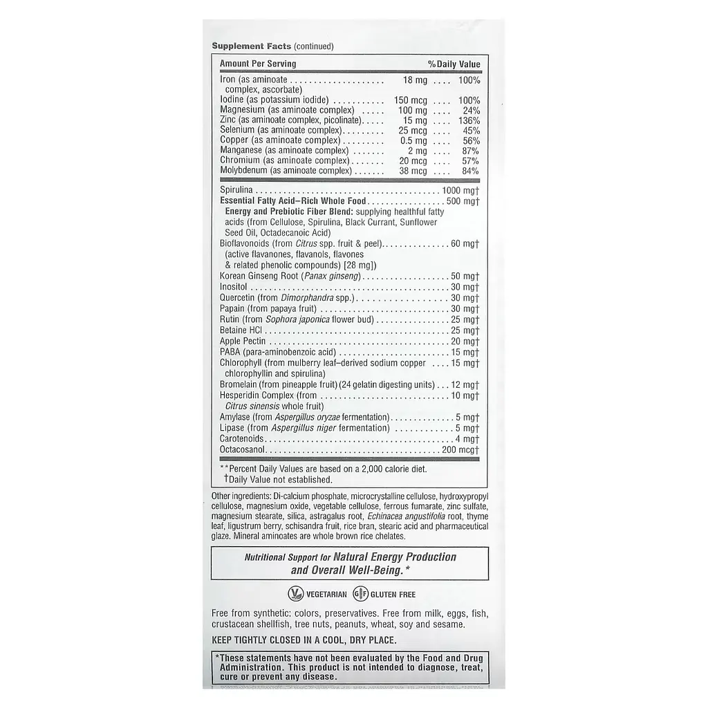 Мультивитамины и минералы Nature's Plus Source of Life Multi-Vitamin &amp; Mineral Supplement 90 таблеток - фото 3