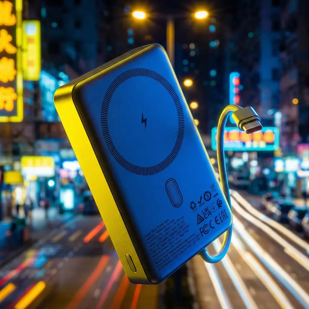 Батарея універсальна HOCO 10000 mAh Origen Dual PD/20W Magnetic with cable Type-C Metal Gray (Q44 / 714983) - фото 11