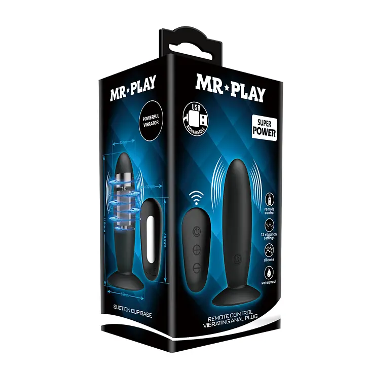 Анальна пробка з вібрацією MR Play Super Rower Remote Control Vibrating Anal Plug, чорна PRETTY LOVE BI-040045W-MR 103453 - фото 8
