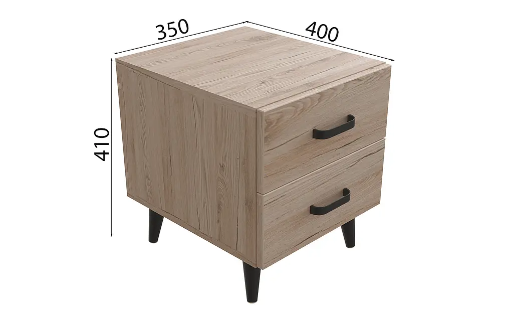 Тумба Віва 2 на конусних ніжках Ferrum-decor 41x35x40 Чорний метал ДСП Дуб Сан-Марино 16 мм (FRD-106814) - фото 4