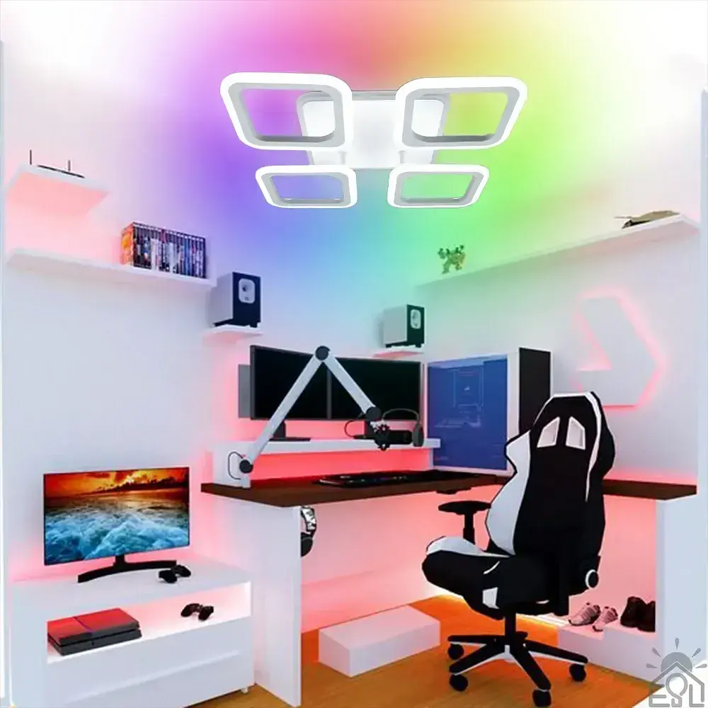 Смарт люстра керована світлодіодна ROOM RGB 5S 70 Вт SMART 385×385×75 мм Біла ESLLSE - фото 8