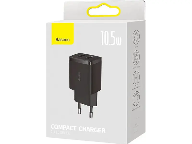 Мережевий зарядний пристрій BASEUS Compact Quick Charger 2U 10.5 W (CCXJ010201) - фото 5