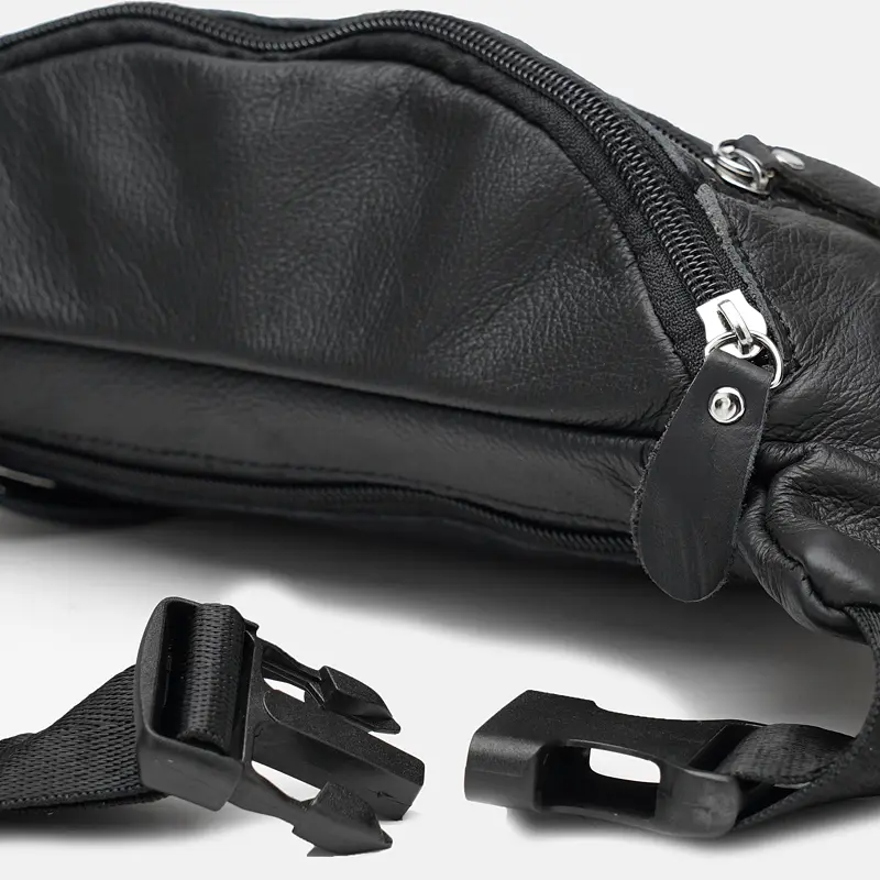 Чоловіча сумка Borsa Leather K102-black 30х13х1 см Чорний - фото 4
