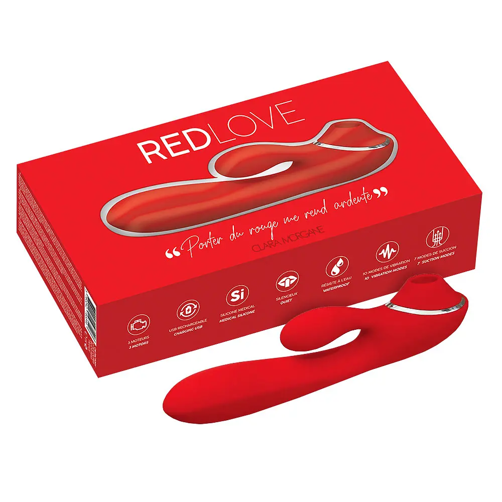 Вибратор-кролик CLARA MORGANE PRO Red Love 19 см (красный) - фото 6