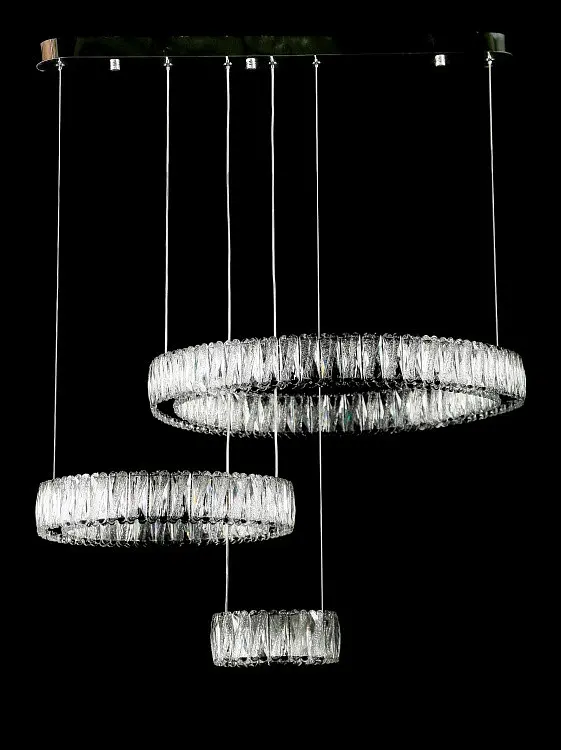 Світлодіодна люстра Splendid Ray L50804L/600+400+200/3 LED (CH) з кришталем, хром, 100 Вт, з пультом і димером - фото 4
