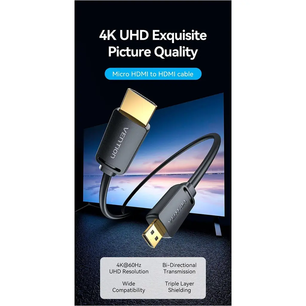 Кабель Vention HDMI-microHDMI 2 м (AGIBH) - фото 5