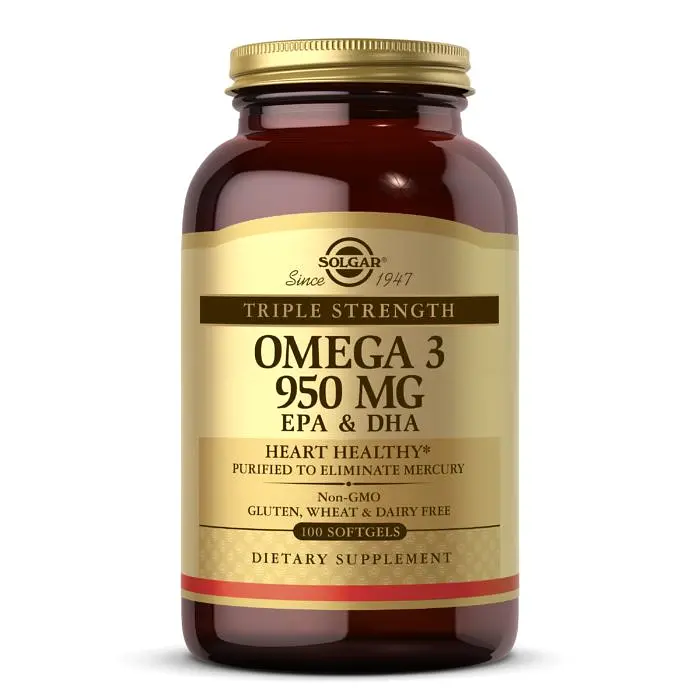 Жирні кислоти Triple Strength Omega 3950 mg, 100 капсул Solgar fit0013143 - фото 2