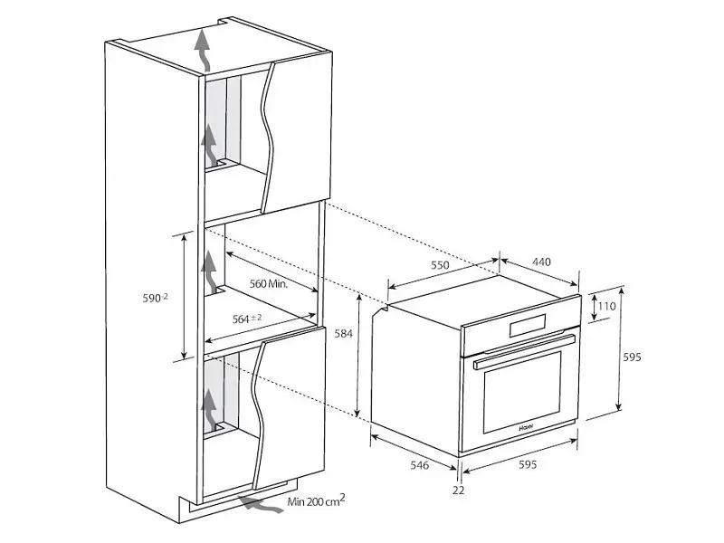 Духовка електрична Haier HWO60SM2F3BH - фото 3