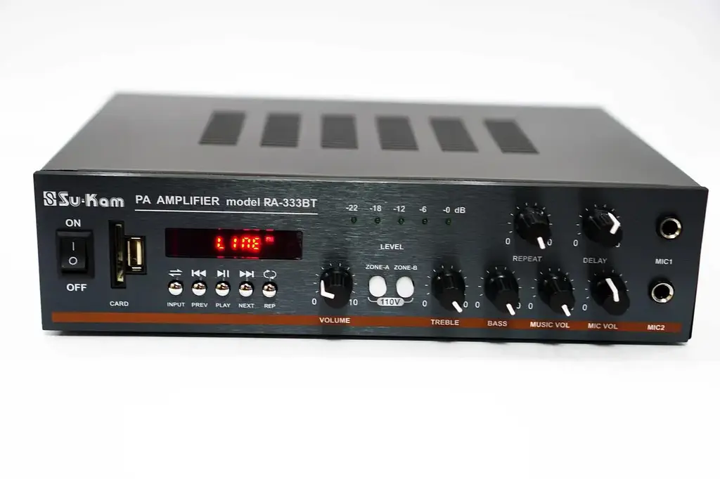 Підсилювач звуку Bluetooth 4,0 USB/SD/FM/MP3 50W+50W 2х канальний з пультом стереопідсилювач для колонок з караоке 220V та 12V UKC 333BT - фото 6