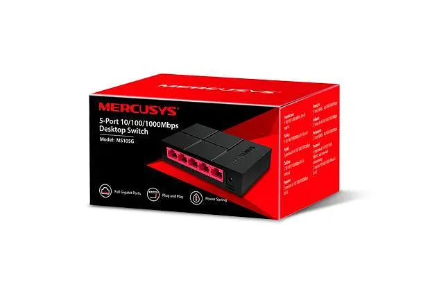 Коммутатор MERCUSYS MS105G 5 PORT 10/100/1000M - фото 3