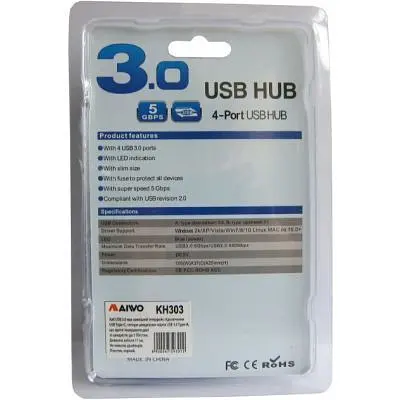 Концентратор Maiwo USB Type-C to 4х USB3.0 cable 29 cm (KH303) - фото 3