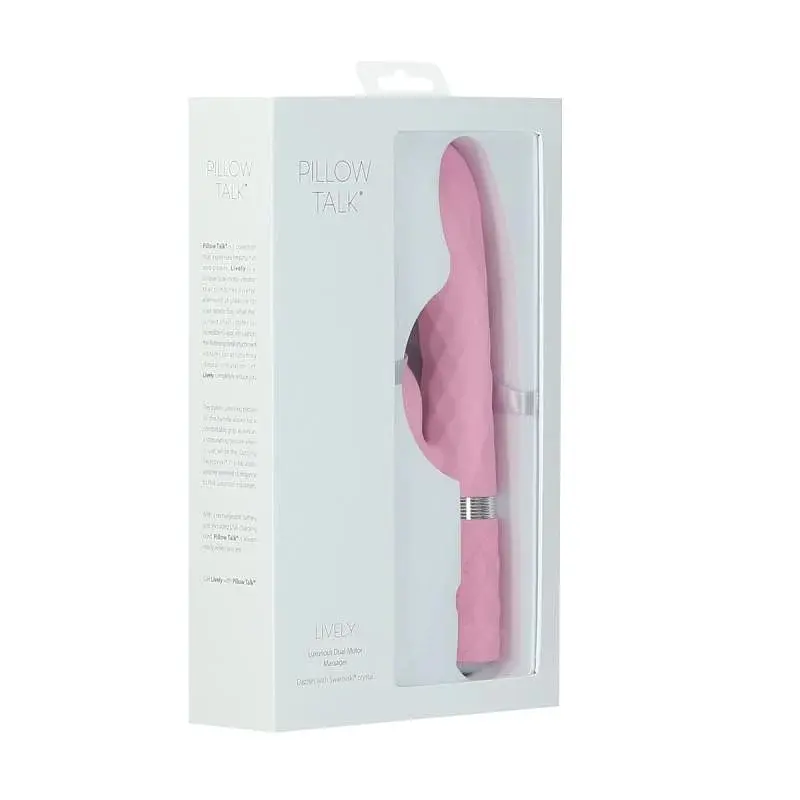 Вібратор Pillow Talk Lively Teal Розкішний із кристалом Сваровські для точки G, 24х3.7 см рожевий - фото 5