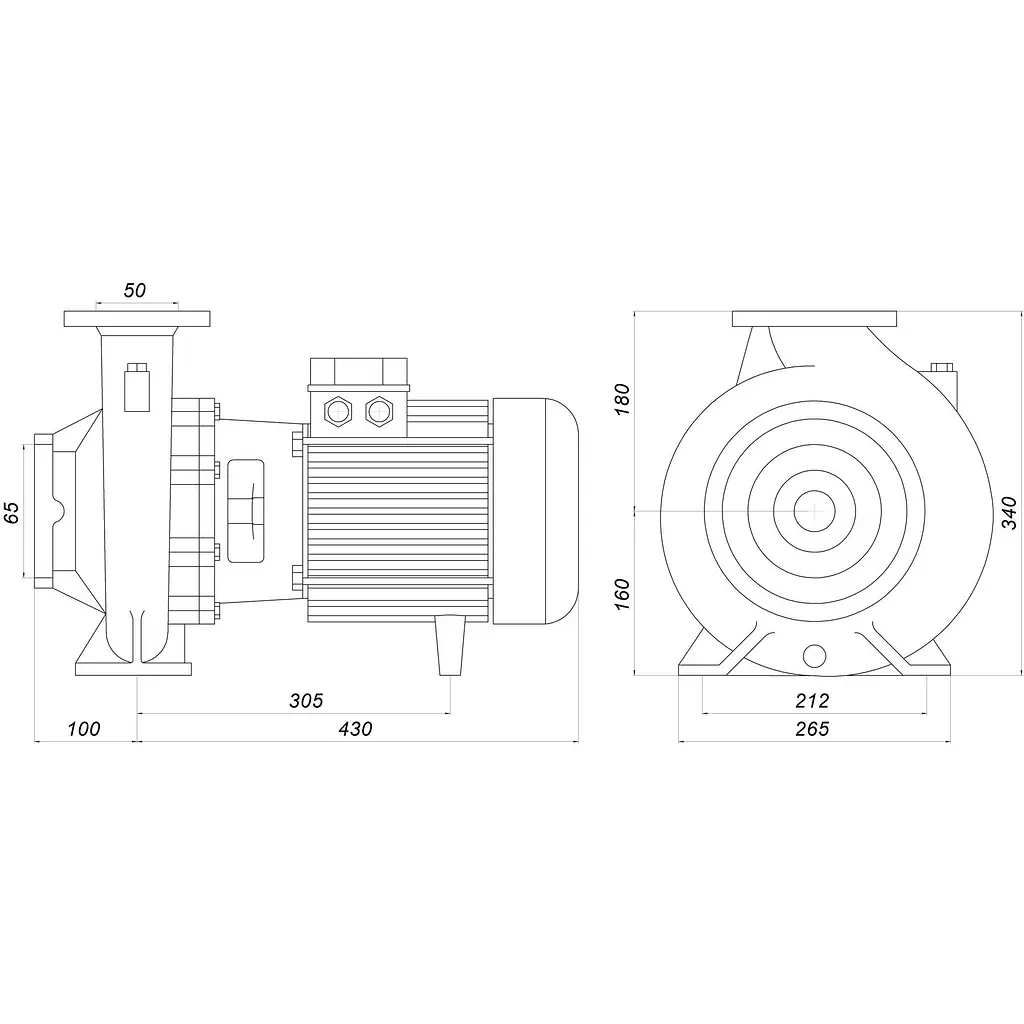 Насос моноблочний Saer IR 50-160B 5,5 кВт (75 м3/год, 32.5 м) - фото 5