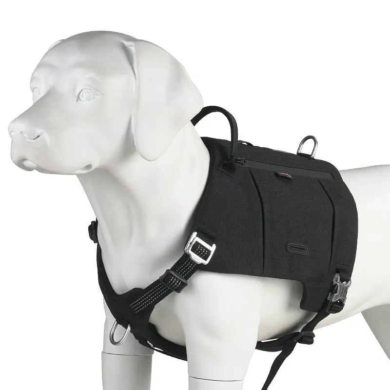 Шлейка для собак Truelove TLB2251 світловідбивна, з водонепроникної тканини Cordura, регульована Чорний, M - фото 4