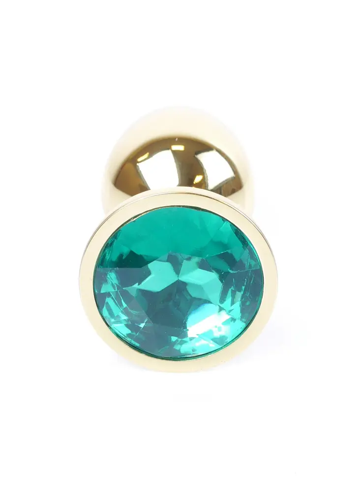 Анальна пробка - Jewellery Gold Plug Green - фото 4