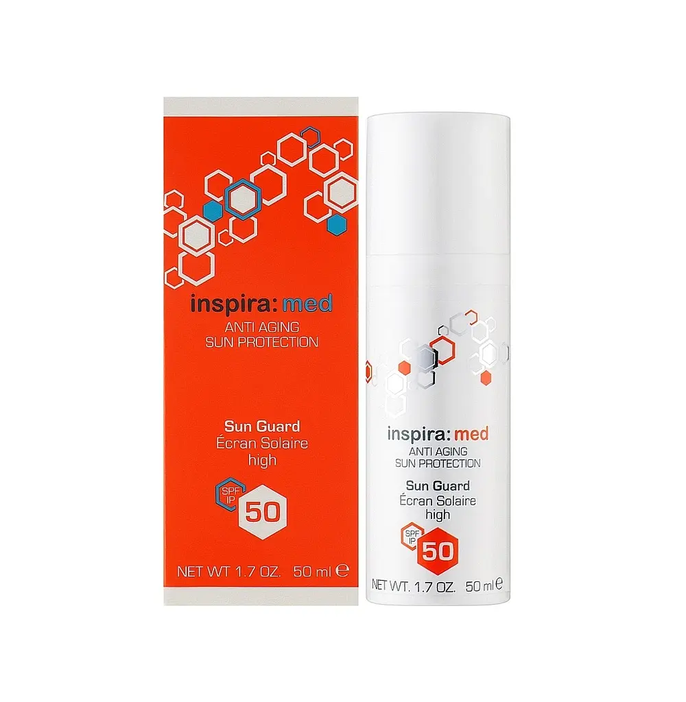 Сонцезахисний антивіковий крем SPF 50 ANTI AGING SUN GUARD Inspira Med 50 мл - фото 2