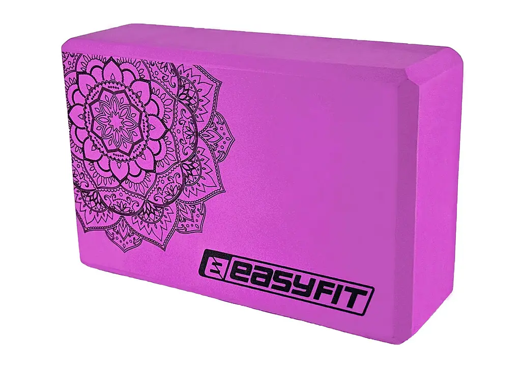 Блок для йоги EasyFit EVA з малюнком фіолетовий - фото 2