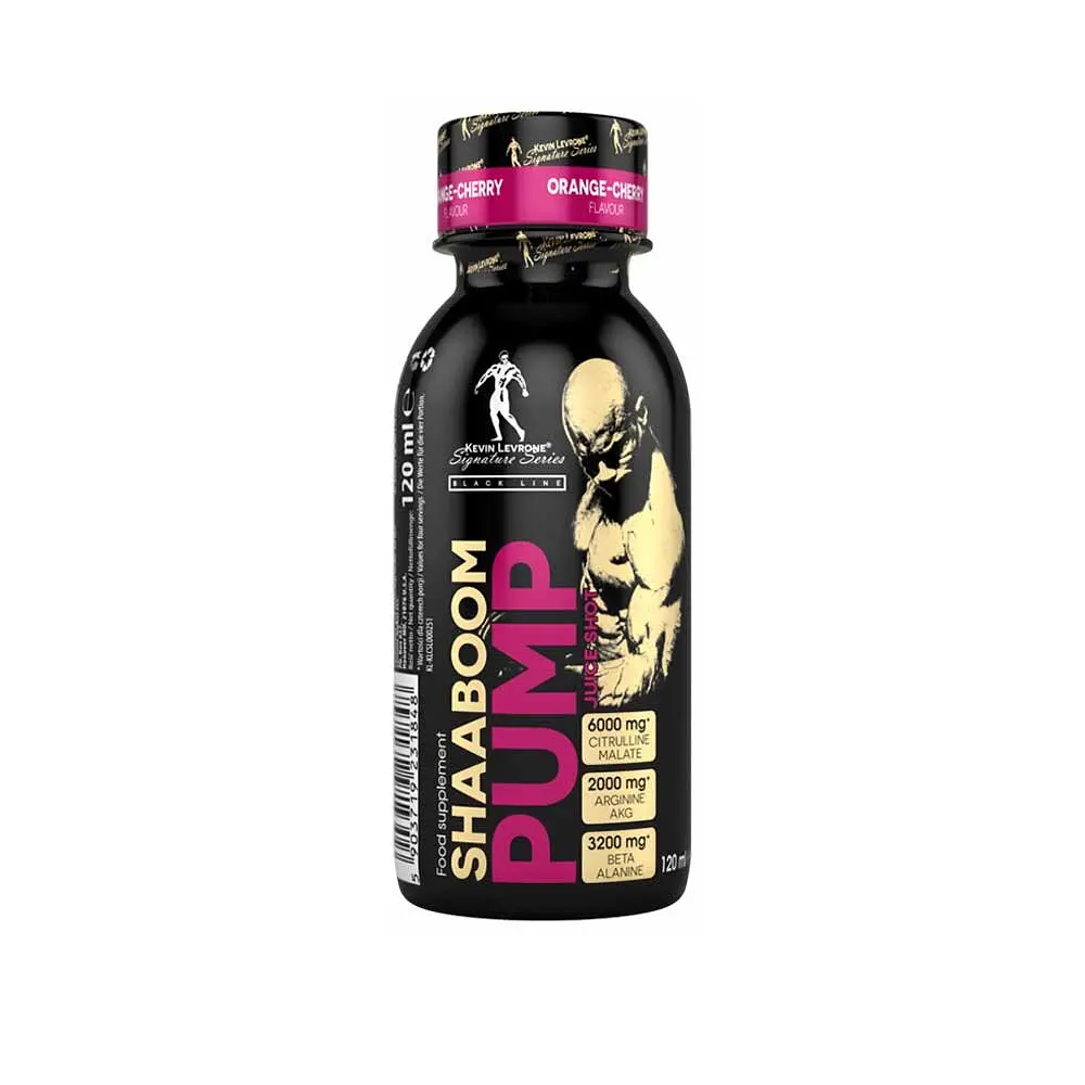 Передтренувальний комплекс Kevin Levrone Shaaboom Pump Juice Shot, 120 мл - Апельсин-вишня