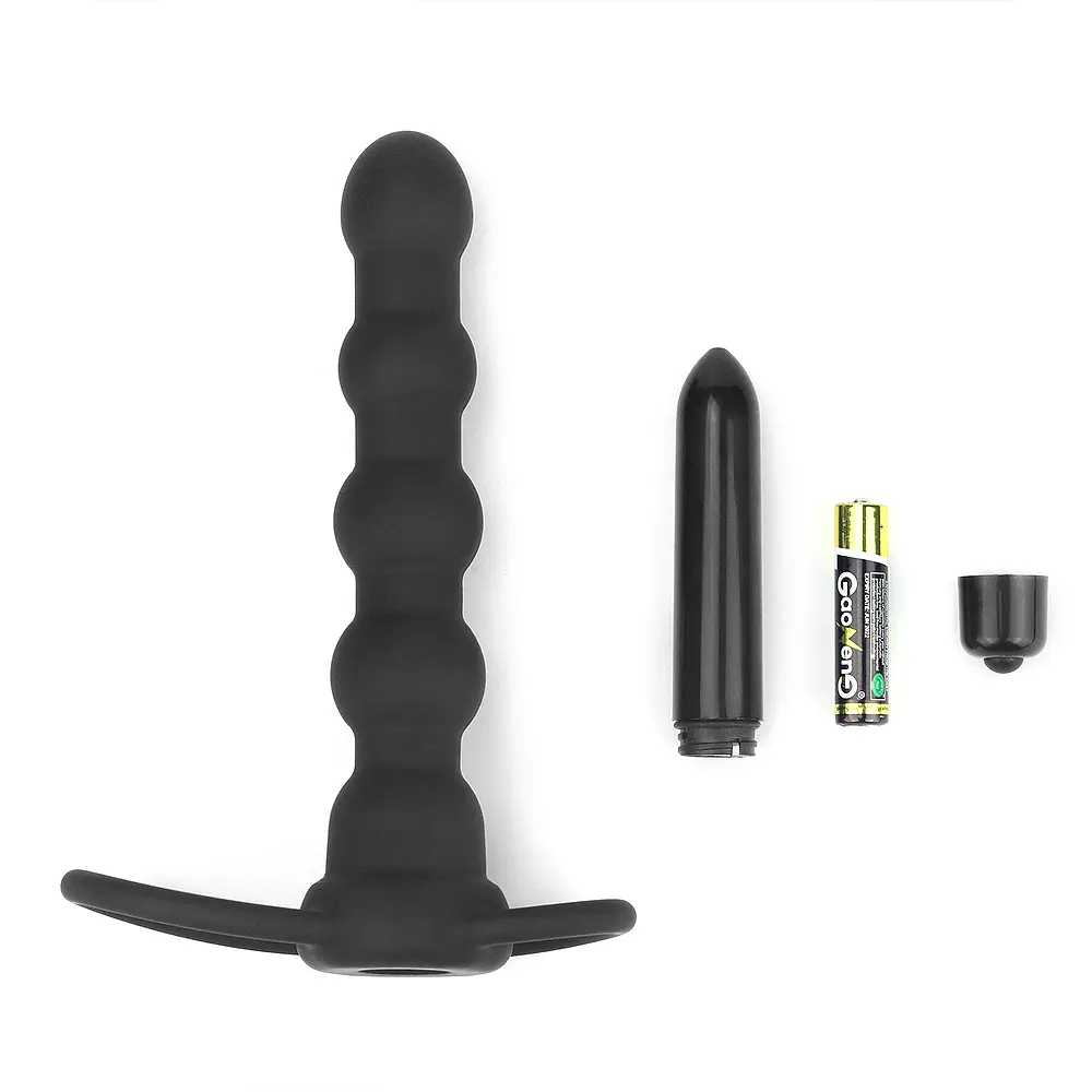 Насадка для подвійного проникнення - Anal Indulgence Collection Vibrating Rock Balled Double Prober - фото 2