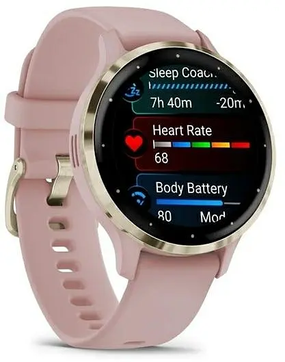 Смарт-часы Garmin Venu 3S Soft Gold S. Steel Bezel w. Dust Rose Case and S. Band (010-02785-03) - фото 2