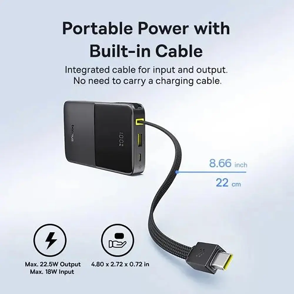 УМБ Baseus EnerFill Bipow2 Pro 20000mAh QC+PD 22.5W Black (E0027701) - фото 7