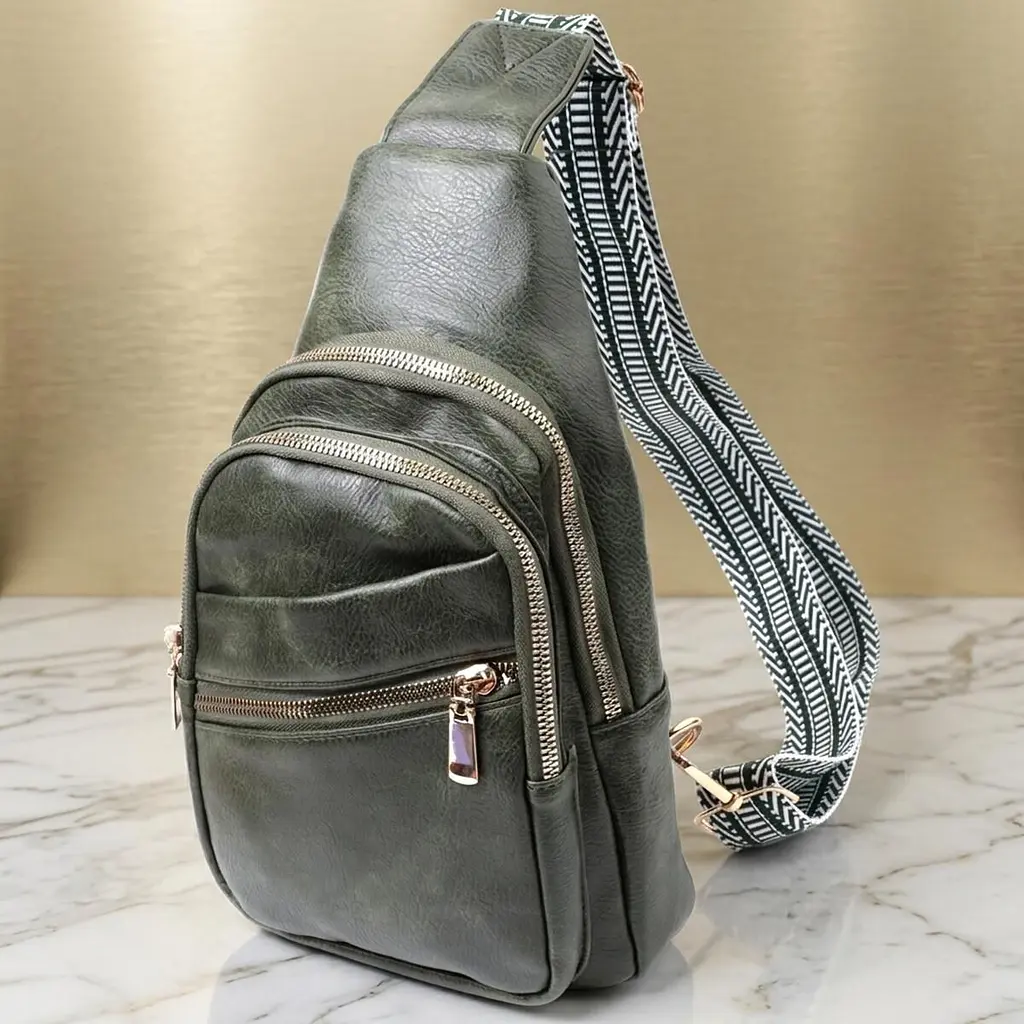 Зручна жіноча сумка з однією лямкою через плече з екошкіри Vintage 22756 зелена - фото 11