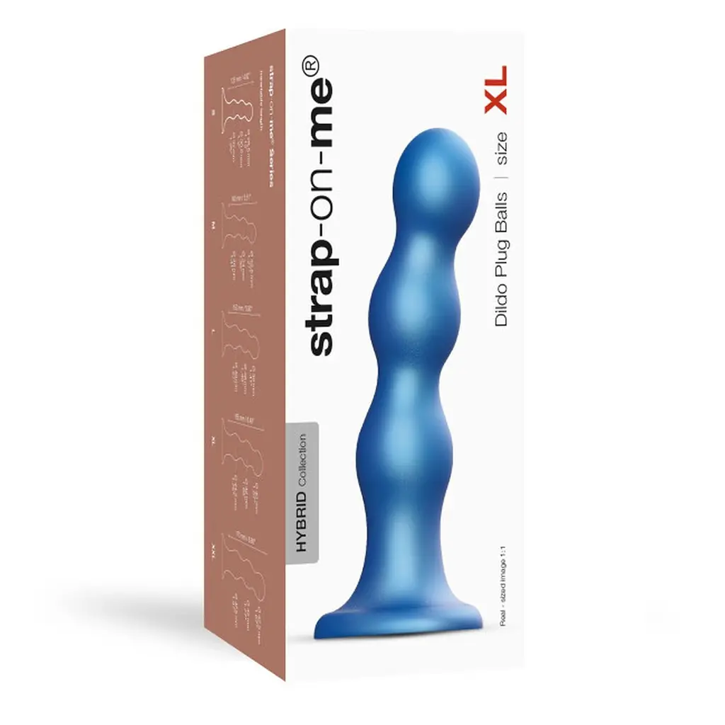 Фалоімітатор Strap-on-me Balls, 18 см (блакитний) - фото 7
