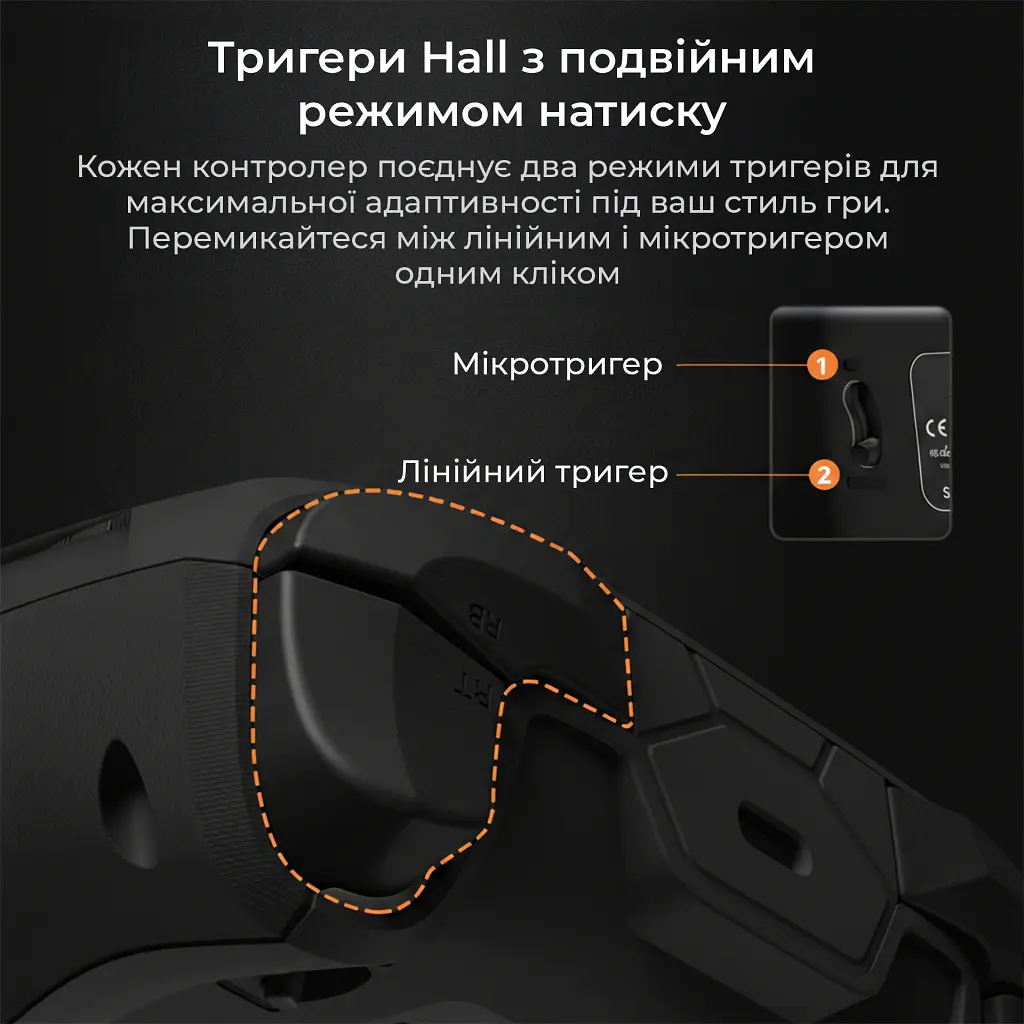 Геймпад Ajazz GP100 2.4G/BT/USB Switch/PC/iOS/Android RGB Black (GP100-B) - фото 9