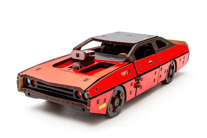 Конструктор Puz-62520 "Fast Furious" дерев'яний, 125 дит., Червоний колір, розмір моделі 21х8х5 см. PuzzleOk - фото 5