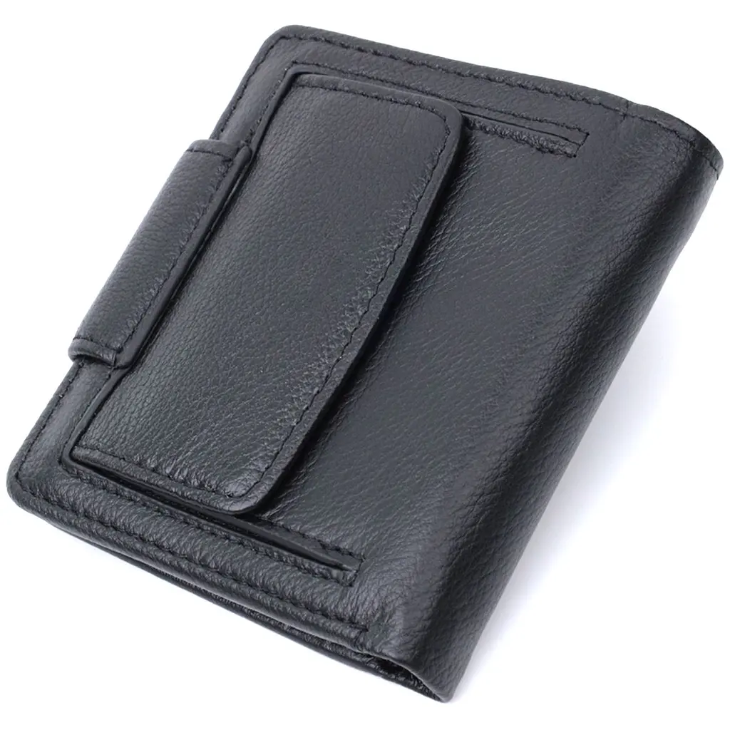 Вертикальний гаманець для жінок із натуральної шкіри ST Leather 22701 чорний - фото 2