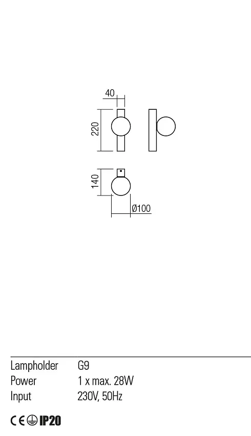 Бра Redo GOJI AP 1X28W G9 GOLD (5.1.1) 01-2372 - фото 3